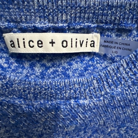 Alice + Olivia Solange Herringbone Knit Merino Wool Sweater Crop Top - Picture 7 of 7